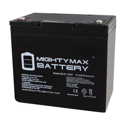 Mighty Max Battery 12V 55AH INT Battery Replaces AGM BCI Group 34/78 Car and Truck ML55-12INT407